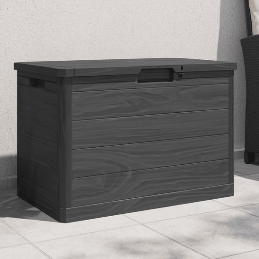 Anthracite Outdoor Cushion Box, 77.5x44.5x53cm, Durable Polypropylene