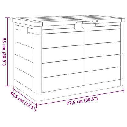 Durable Grey Outdoor Cushion Box - 77.5x44.5x53 cm Polypropylene