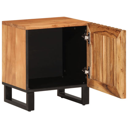 Solid Acacia Wood Bedside Cabinet 40x34x46 cm - Stylish Storage