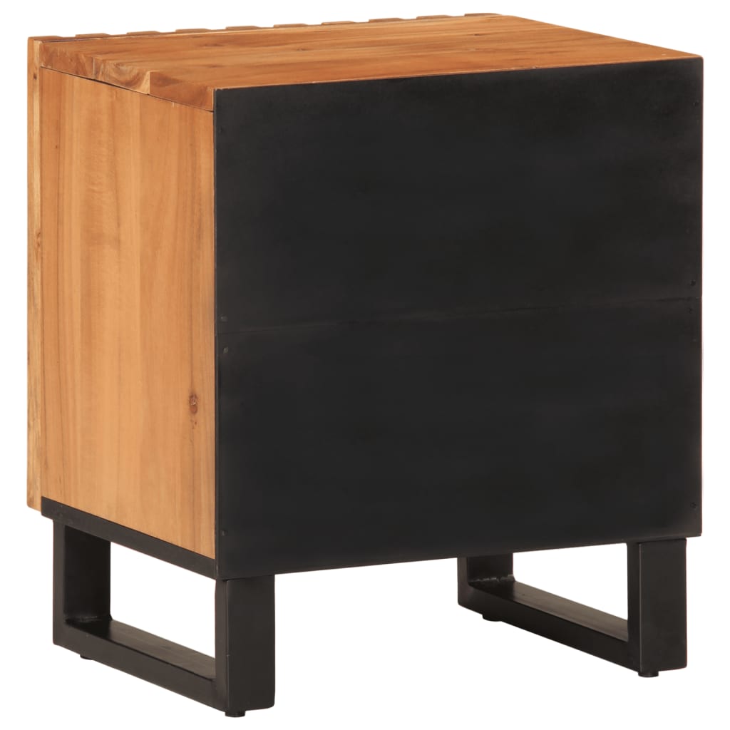 Solid Acacia Wood Bedside Cabinet 40x34x46 cm - Stylish Storage