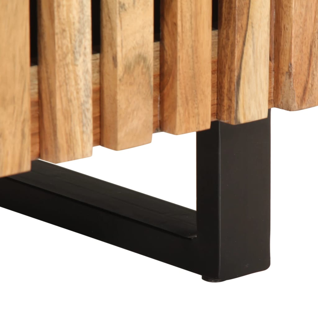 Solid Acacia Wood Bedside Cabinet 40x34x46 cm - Stylish Storage