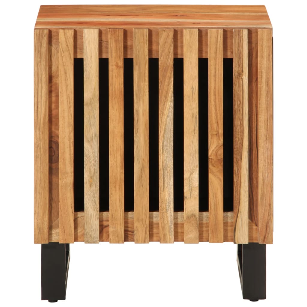 Solid Acacia Wood Bedside Cabinets, 40x34x46 cm, Set of 2