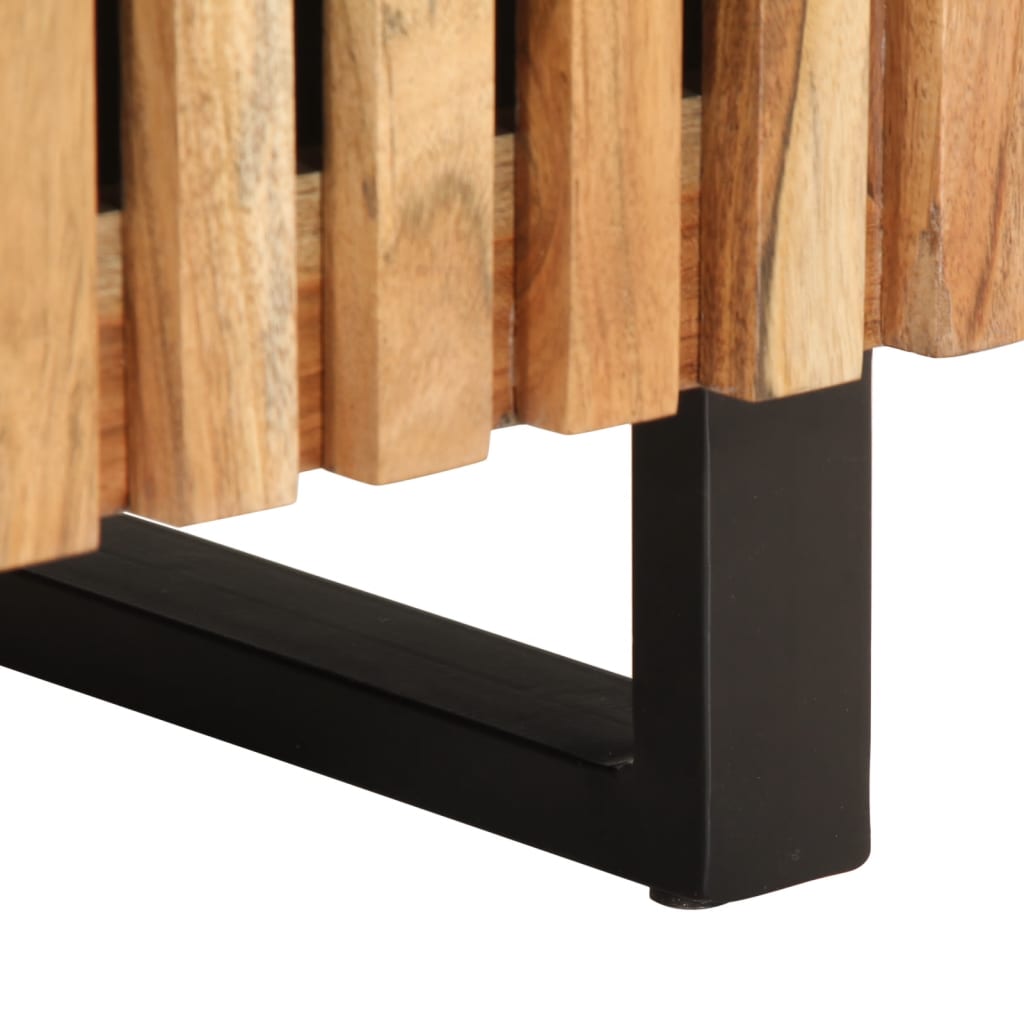 Solid Acacia Wood Bedside Cabinets, 40x34x46 cm, Set of 2