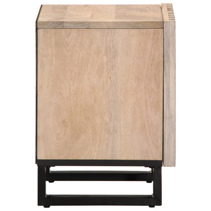 Solid Wood Mango Bedside Cabinets Set - 2 Pcs, 40x34x46 cm, Bleached