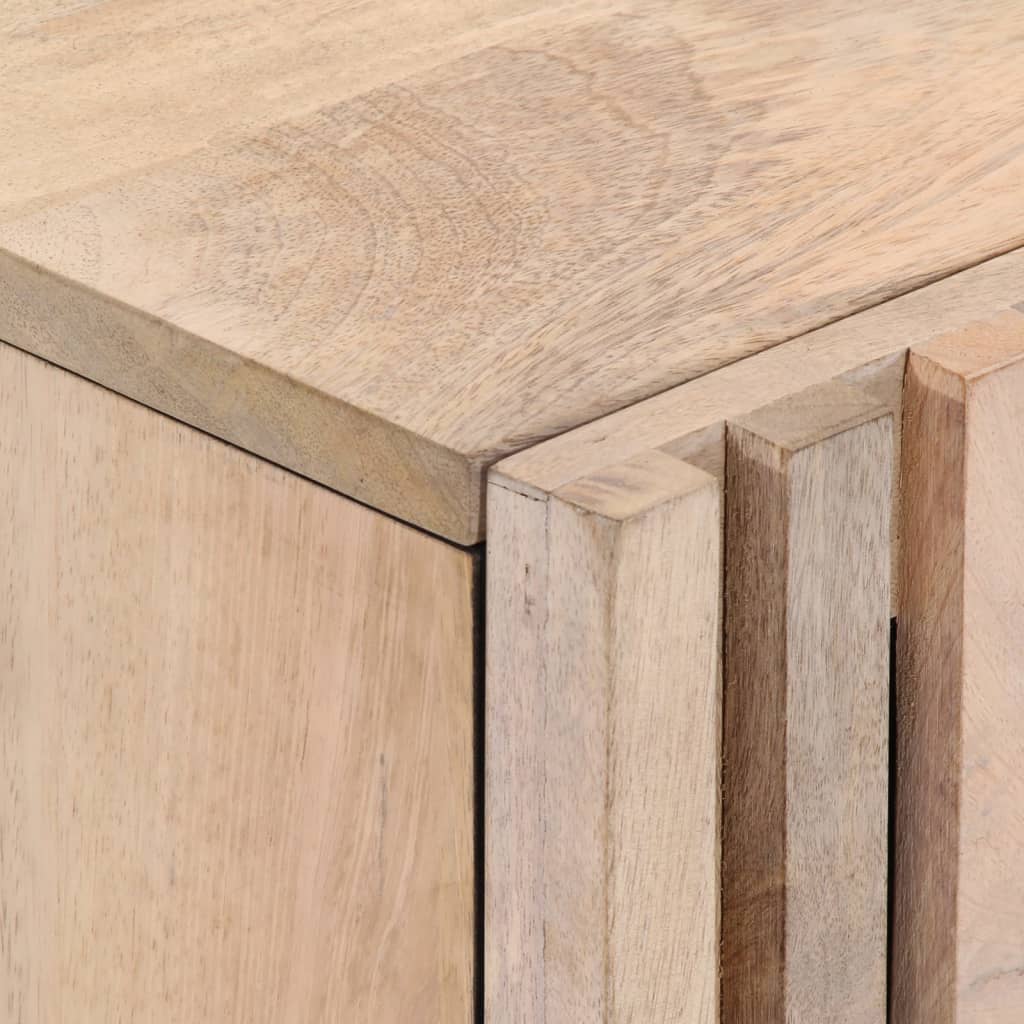 Solid Wood Mango Bedside Cabinets Set - 2 Pcs, 40x34x46 cm, Bleached