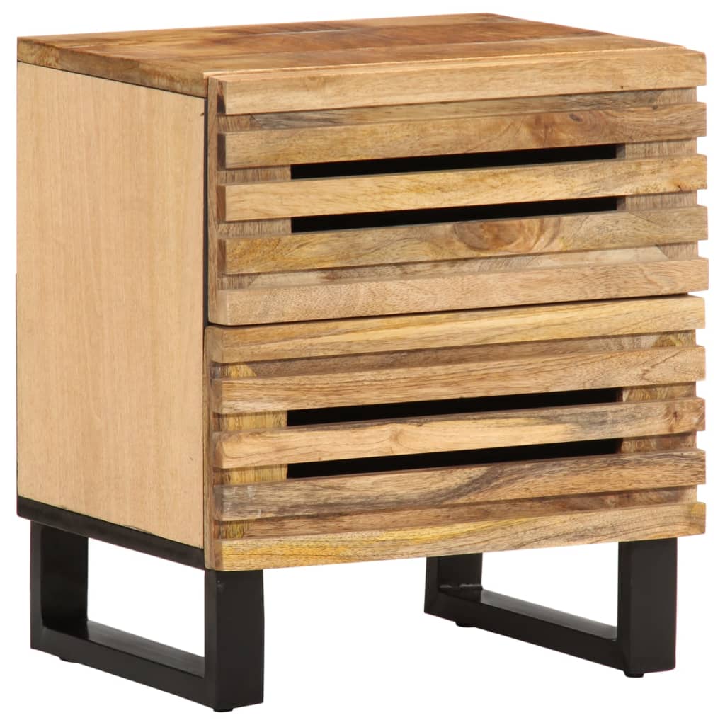 Solid Mango Wood Bedside Cabinet 40x34x46 cm - Rustic Charm