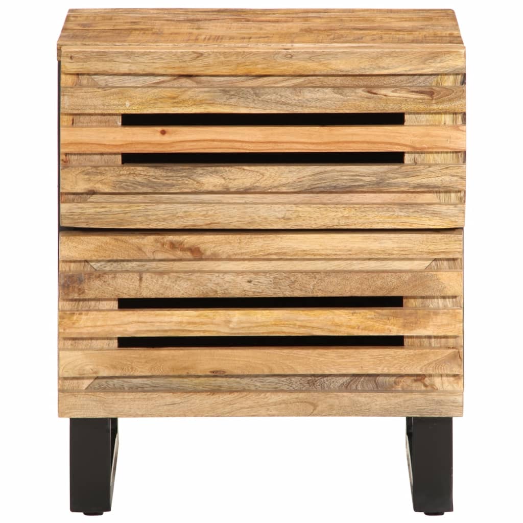 Solid Mango Wood Bedside Cabinet 40x34x46 cm - Rustic Charm
