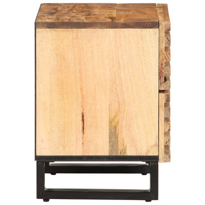 Solid Mango Wood Bedside Cabinet 40x34x46 cm - Rustic Charm