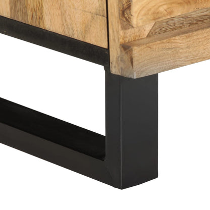 Solid Mango Wood Bedside Cabinet 40x34x46 cm - Rustic Charm