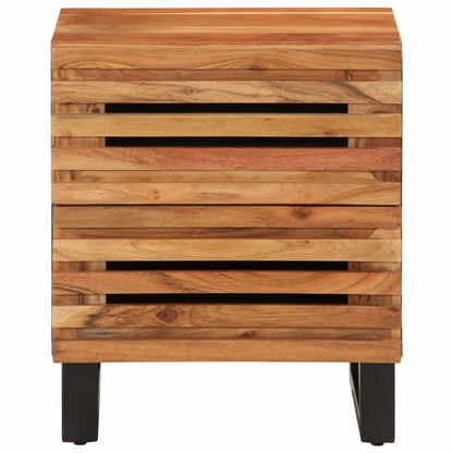 Solid Acacia Wood Bedside Cabinet - 40x34x46 cm