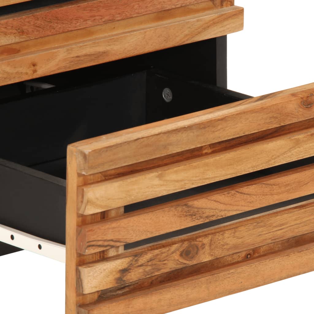 Solid Acacia Wood Bedside Cabinet - 40x34x46 cm