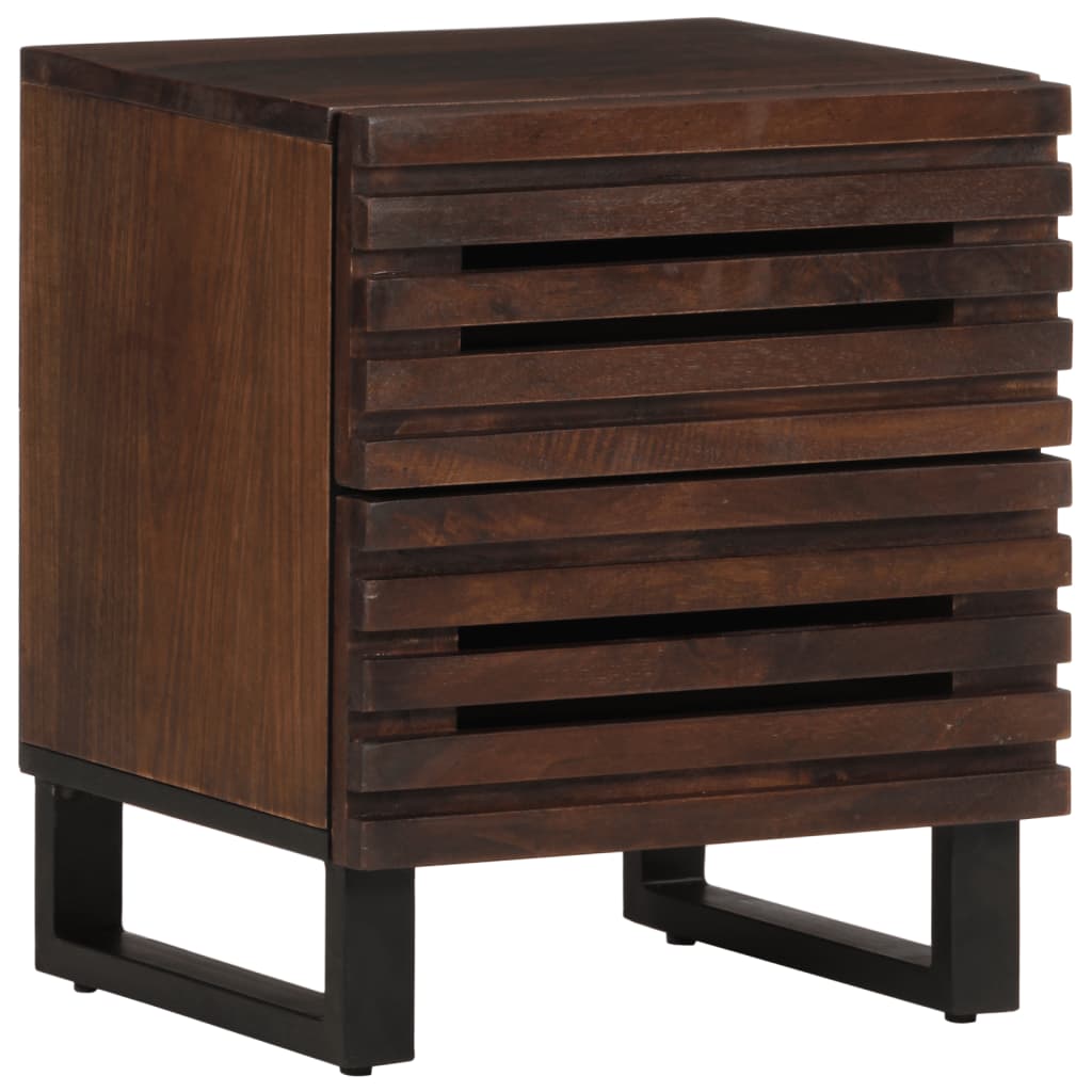 Solid Mango Wood Bedside Cabinet 40x33x46 cm - Natural Finish
