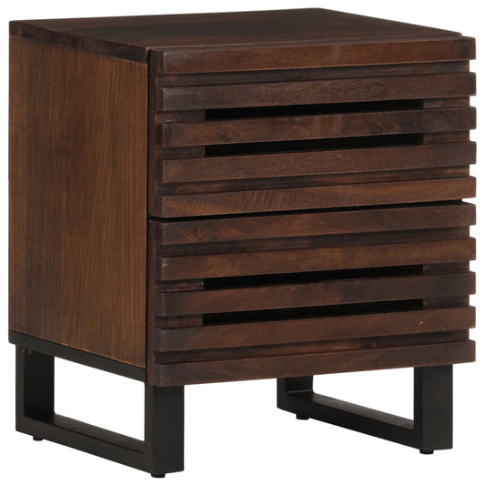 Solid Mango Wood Bedside Cabinet 40x33x46 cm - Natural Finish