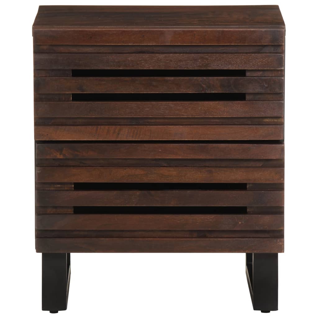 Solid Mango Wood Bedside Cabinet 40x33x46 cm - Natural Finish