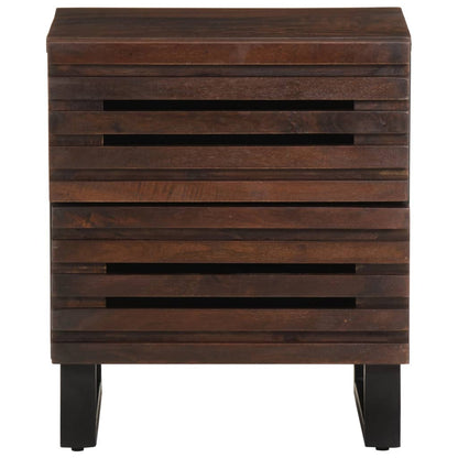 Solid Mango Wood Bedside Cabinet 40x33x46 cm - Natural Finish