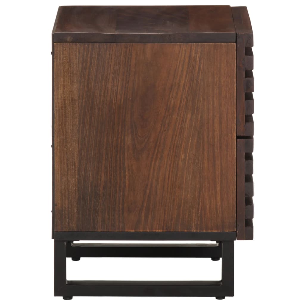 Solid Mango Wood Bedside Cabinet 40x33x46 cm - Natural Finish