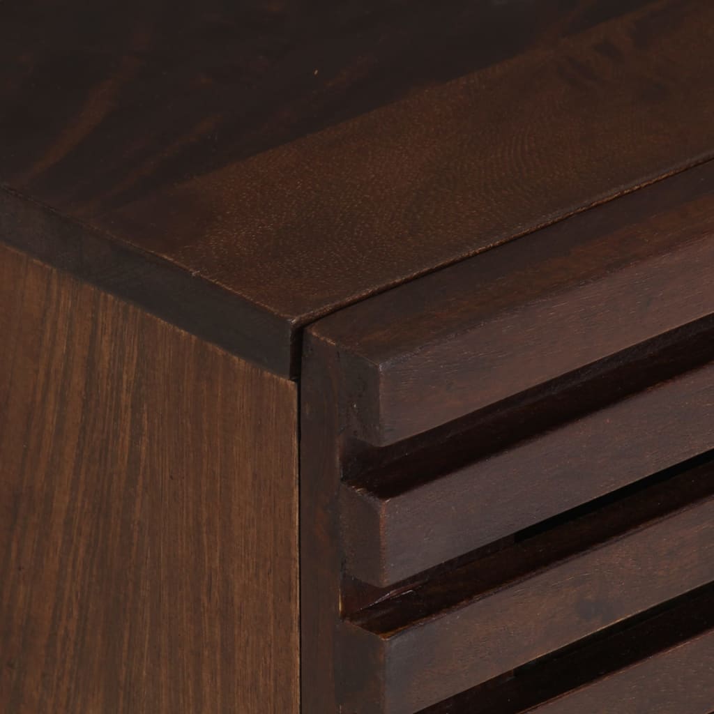 Solid Mango Wood Bedside Cabinet 40x33x46 cm - Natural Finish