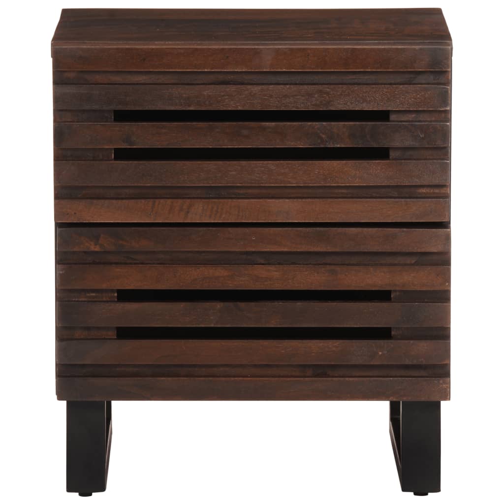Solid Mango Wood Bedside Cabinets Set of 2 - 40x33x46 cm