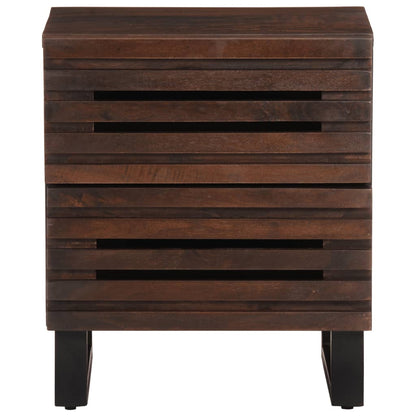 Solid Mango Wood Bedside Cabinets Set of 2 - 40x33x46 cm