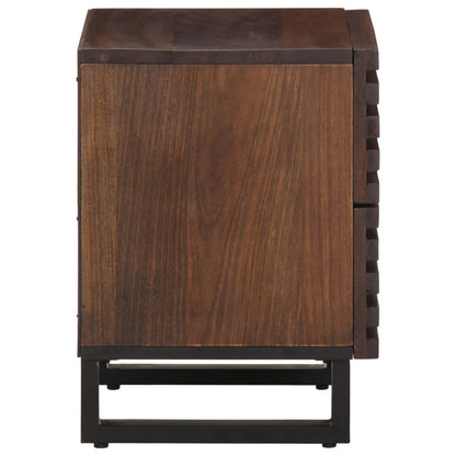Solid Mango Wood Bedside Cabinets Set of 2 - 40x33x46 cm