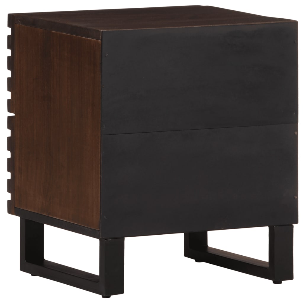 Solid Mango Wood Bedside Cabinets Set of 2 - 40x33x46 cm