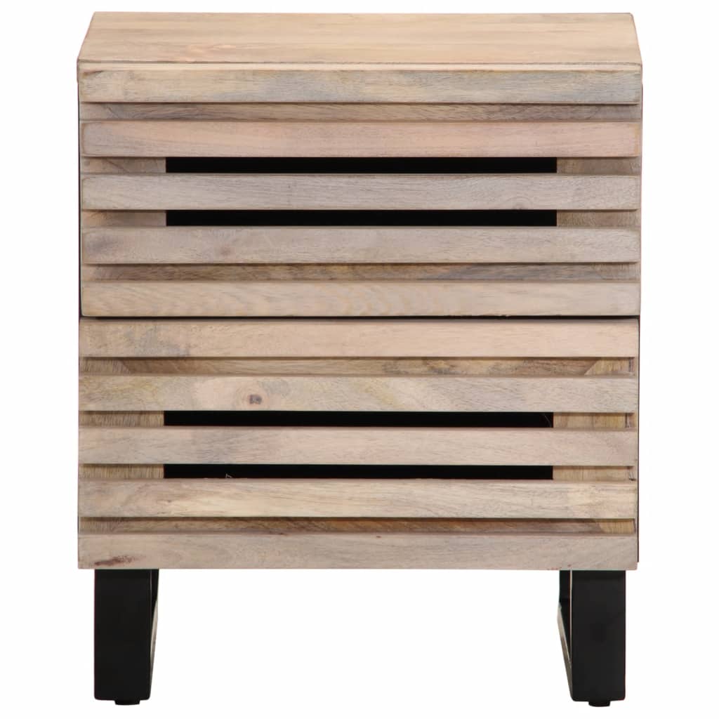 Solid Wood Mango Bedside Cabinets, 2 Pcs, 40x33x46 cm - Bleached Finish