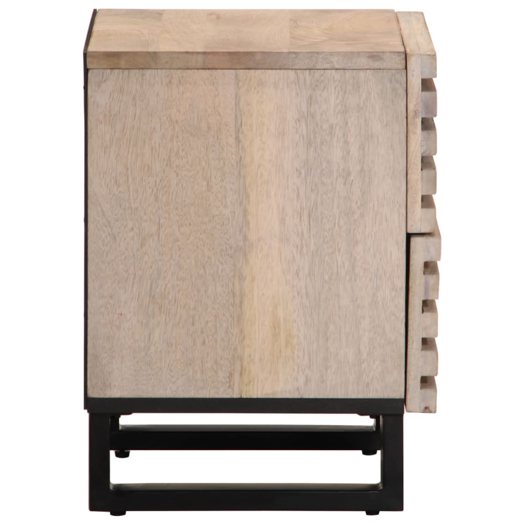 Solid Wood Mango Bedside Cabinets, 2 Pcs, 40x33x46 cm - Bleached Finish
