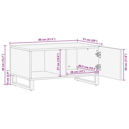 Coffee Table Brown 80x51x40 cm Solid Wood Mango