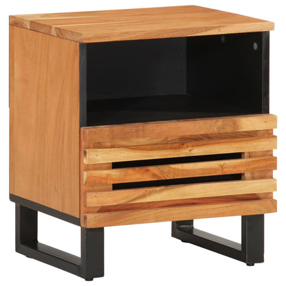 Solid Wood Acacia Bedside Cabinet 40x33x46 cm - Rustic Elegance