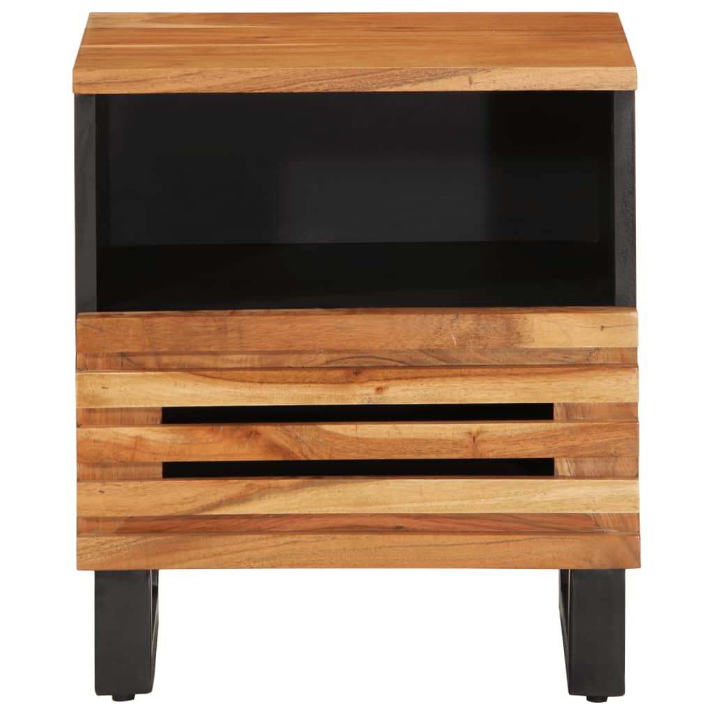 Solid Wood Acacia Bedside Cabinet 40x33x46 cm - Rustic Elegance