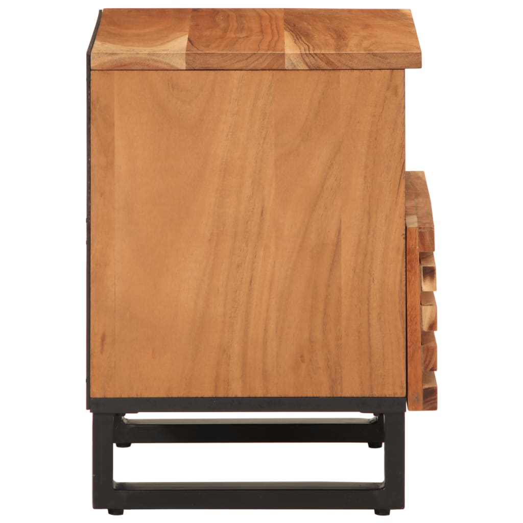 Solid Wood Acacia Bedside Cabinet 40x33x46 cm - Rustic Elegance