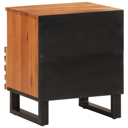 Solid Wood Acacia Bedside Cabinet 40x33x46 cm - Rustic Elegance