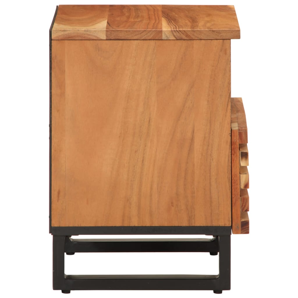 Solid Wood Acacia Bedside Cabinets Set - 2 pcs, 40x33x46 cm