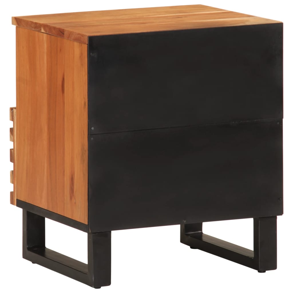 Solid Wood Acacia Bedside Cabinets Set - 2 pcs, 40x33x46 cm
