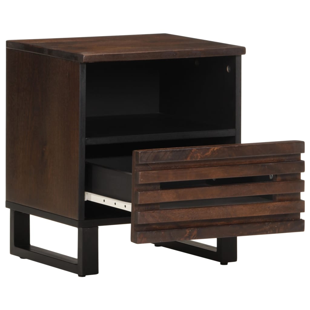 Solid Mango Wood Bedside Cabinet, 40x33x46 cm - Durable & Stylish