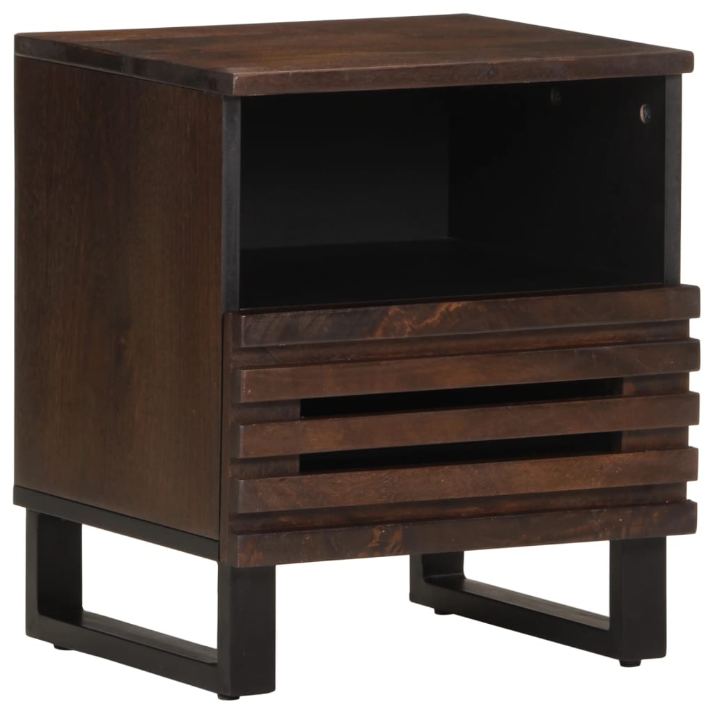 Solid Mango Wood Bedside Cabinets Set of 2 - 40x33x46 cm