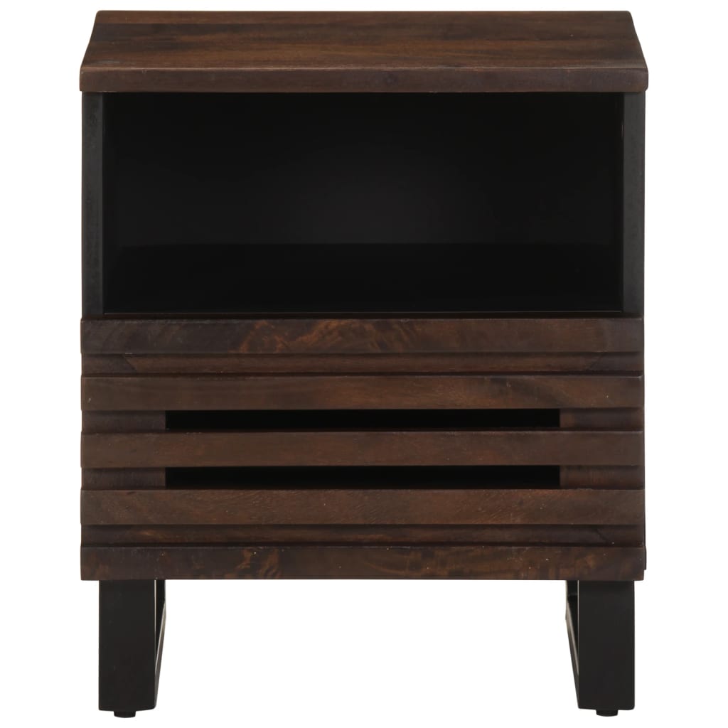 Solid Mango Wood Bedside Cabinets Set of 2 - 40x33x46 cm