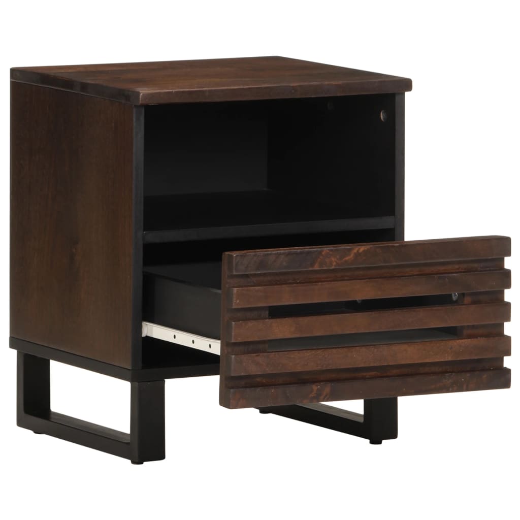 Solid Mango Wood Bedside Cabinets Set of 2 - 40x33x46 cm