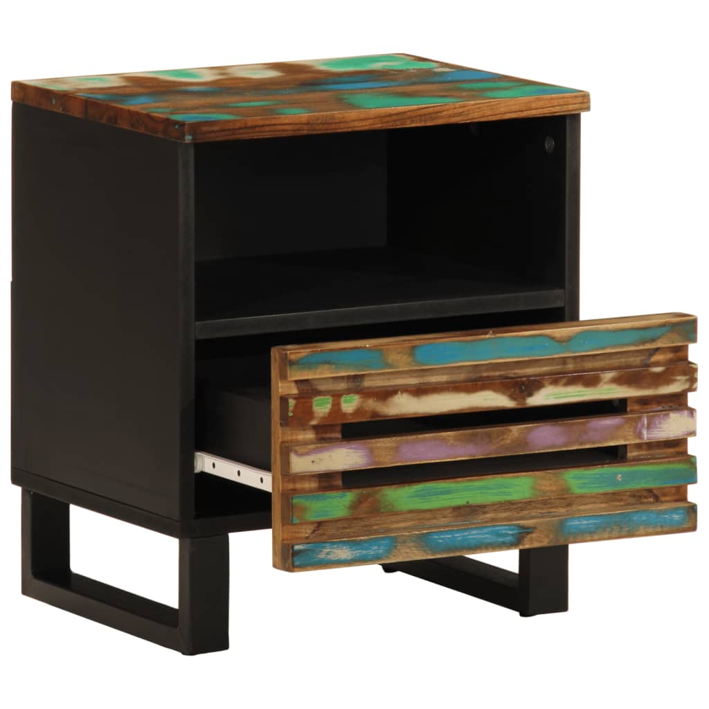 Solid Reclaimed Wood Bedside Cabinets - 2 pcs, 40x33x46 cm