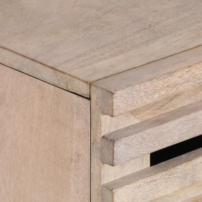 Solid Mango Wood Bedside Cabinet, White, 50x34x60 cm