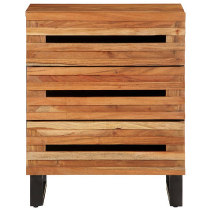 Solid Acacia Wood Bedside Cabinet - 50x34x62 cm Elegance