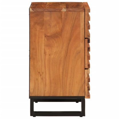 Solid Acacia Wood Bedside Cabinet - 50x34x62 cm Elegance