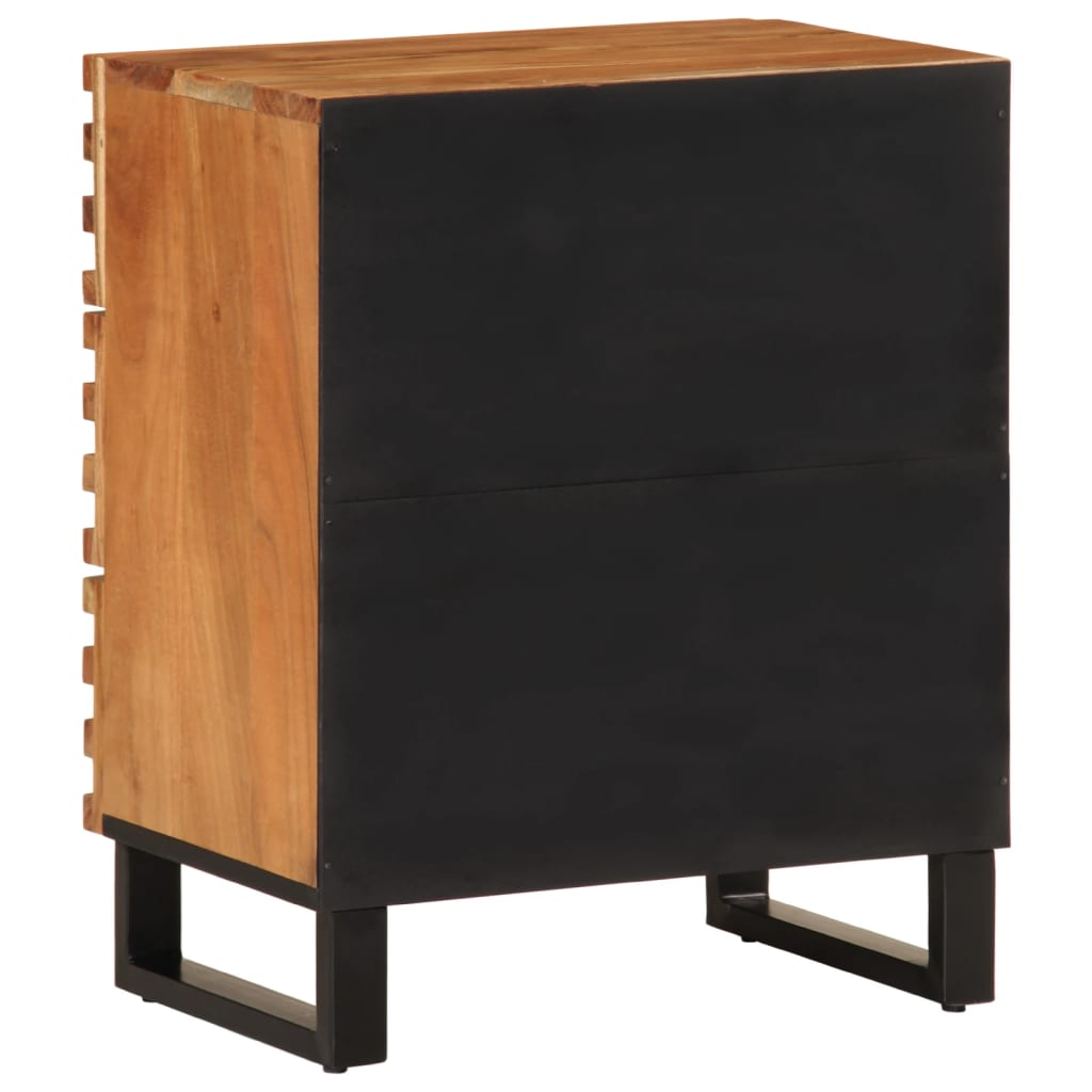 Solid Acacia Wood Bedside Cabinet - 50x34x62 cm Elegance