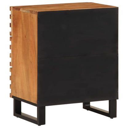 Solid Acacia Wood Bedside Cabinet - 50x34x62 cm Elegance