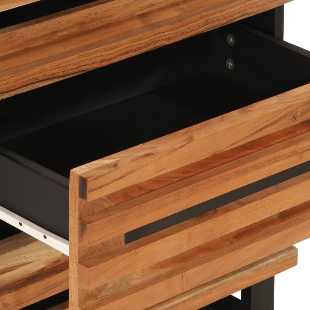 Solid Acacia Wood Bedside Cabinet - 50x34x62 cm Elegance