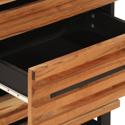 Solid Acacia Wood Bedside Cabinet - 50x34x62 cm Elegance