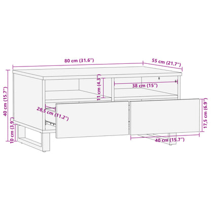 Coffee Table Brown 80x55x40 cm Solid Wood Mango