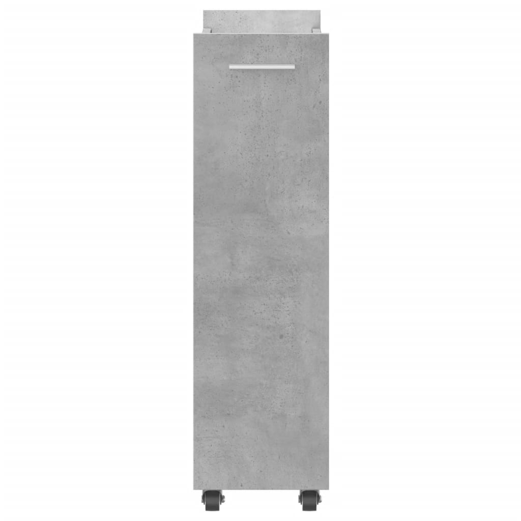 Concrete Grey Engineered Wood Cabinet with Wheels, 60x22x79cm