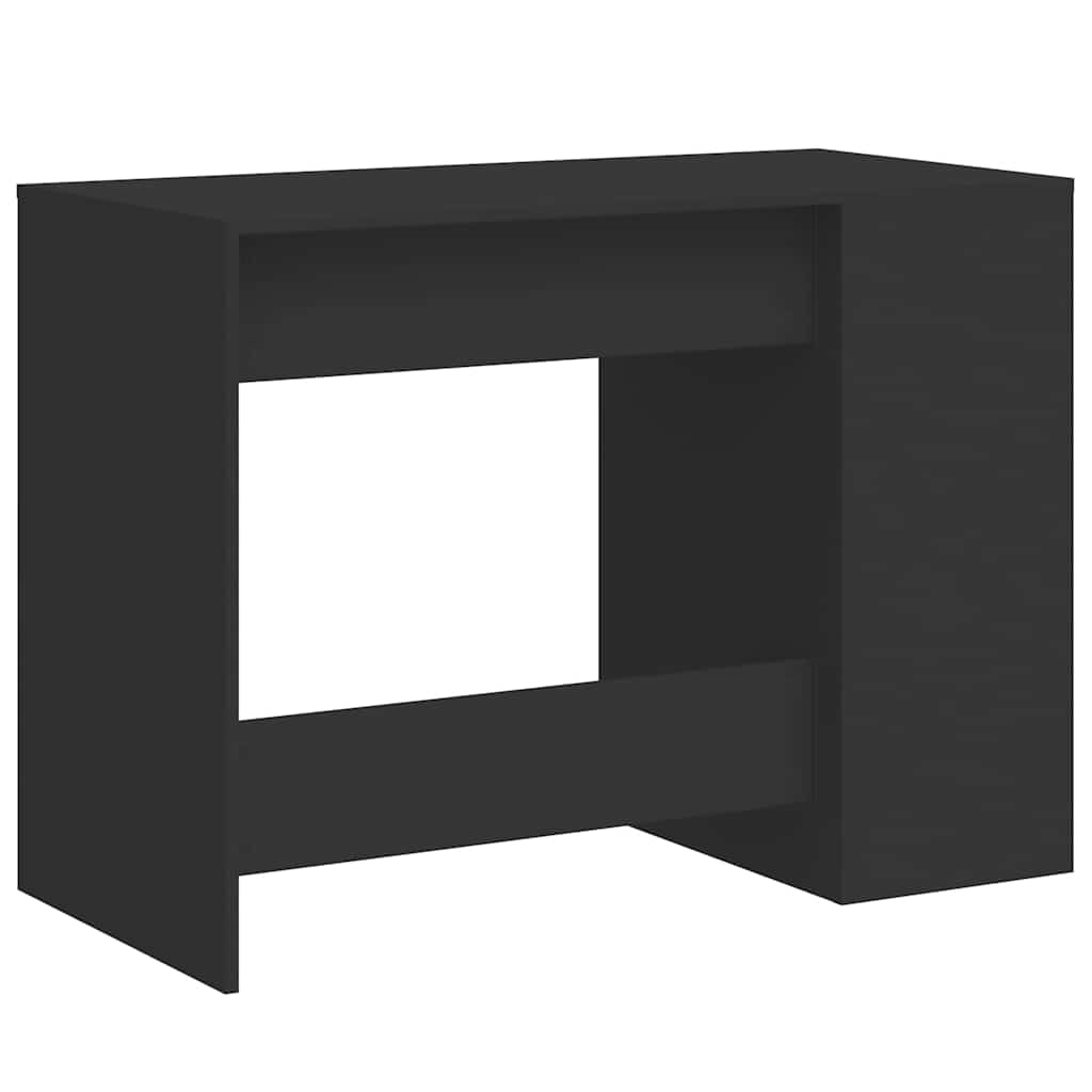 Sleek Black Engineered Wood Desk 102x50x75 cm