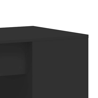 Sleek Black Engineered Wood Desk 102x50x75 cm